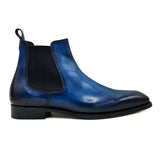 Chelsea VI Stivaletti da uomo in pelle blu con elastico di Virgilio 02