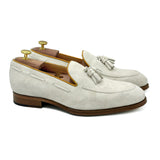 Claudio IV Mocassini in pelle scamosciata con nappine scarpe da uomo 01