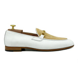 Como I Mocassini da uomo in pelle bianca con morsetto scarpe di Virgilio 02