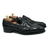 Dumas I Mocassini da uomo in pelle nera di coccodrillo di Virgilio 01