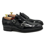 Marcelo I Doppia fibbia in pelle nera spazzolata di Virgilio shoes 01