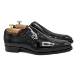 Richmond II Francesine in pelle nera con allacciatura laterale Scarpe Wholecut da uomo di Virgilio 01