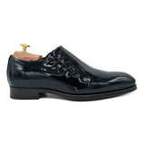 Richmond III Francesine da uomo con allacciatura laterale in vernice nera scarpe wholecut di Virgilio 02