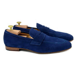 Sanremo II Mocassini in pelle scamosciata blu scarpe da uomo di Virgilio 01