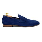 Sanremo II Mocassini in pelle scamosciata blu scarpe da uomo di Virgilio 02