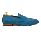 Sanremo III Mocassini da uomo in pelle scamosciata blu scarpe classiche di Virgilio 02