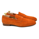 Sanremo VII Mocassini da uomo in pelle scamosciata arancione di virgilio shoes 01