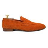 Sanremo VII Mocassini da uomo in pelle scamosciata arancione di virgilio shoes 02