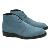 Belfast VI Polacchine in pelle scamosciata azzurra stivaletti 01