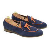 Belgian Loafers in pelle scamosciata blu di Virgilio 1