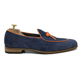 Belgian Loafers in pelle scamosciata blu di Virgilio 2