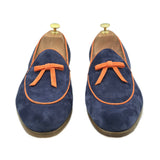 Belgian Loafers in pelle scamosciata blu di Virgilio 5
