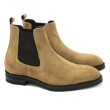 Chelsea I stivaletti in pelle scamosciata beige scarpe da uomo di Virgilio 01