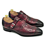 Doppia fibbia in pelle bordeaux anticarro stampa cocco - di Virgilio 3