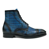 Dublin II Stivaletti in pelle blu sfumati a mano scarpe da uomo di Virgilio 02