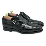Milano I doppia Fibbia in pelle nera scarpe classiche da uomo di Virgilio 01
