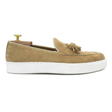 Sneakers con nappine in pelle scamosciata beige mocassini da uomo scarpe 02