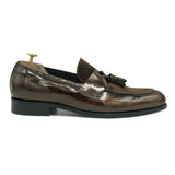 Sterling I Mocassini da uomo scarpe in pelle abrasivata marrone con nappine 02