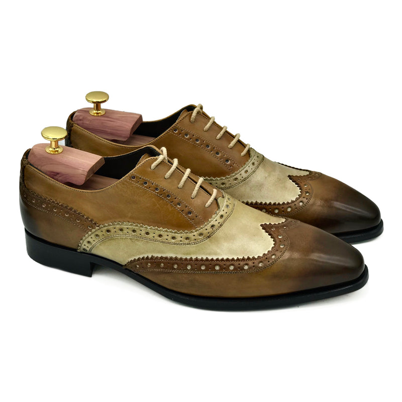 Benoit II Oxford in pelle marrone brogues scarpe classiche da uomo 01