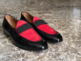 Dandy II Mocassini in vernice nera con papillon scarpe da cerimonia di Virgilio 02