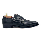 Mason I Doppia fibbia in pelle nera scarpe classiche di Virgilio Shoes 02