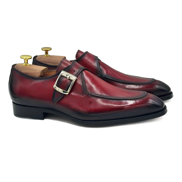 Regent III Fibbia singola in pelle rossa scarpe classiche da uomo di Virgilio shoes 01