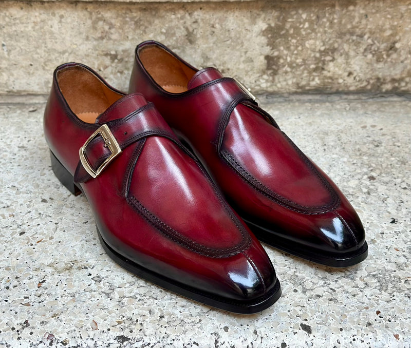 Regent III Fibbia singola in pelle rossa scarpe classiche da uomo di Virgilio shoes 03