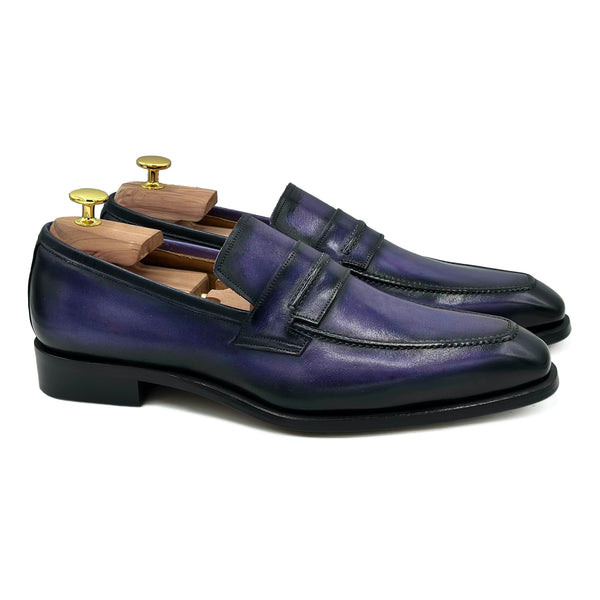 Richard V Mocassini in pelle viola scarpe da uomo di Virgilio shoes 01