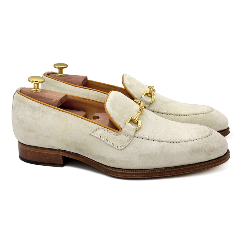 Tuileries I Mocassini in pelle scamosciata con morsetto oro scarpe da uomo di Virgilio shoes 01