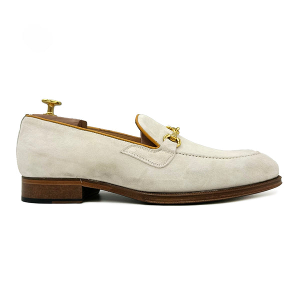 Tuileries I Mocassini in pelle scamosciata con morsetto oro scarpe da uomo di Virgilio shoes 02