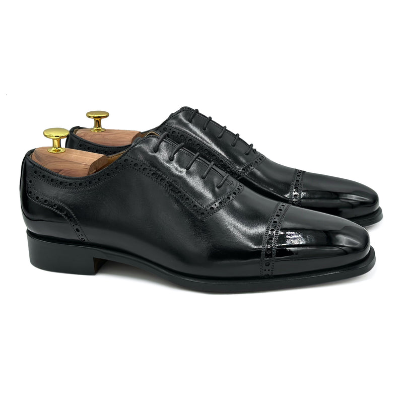 York I Oxford in pelle nera scarpe classiche da uomo di Virgilio shoes 01
