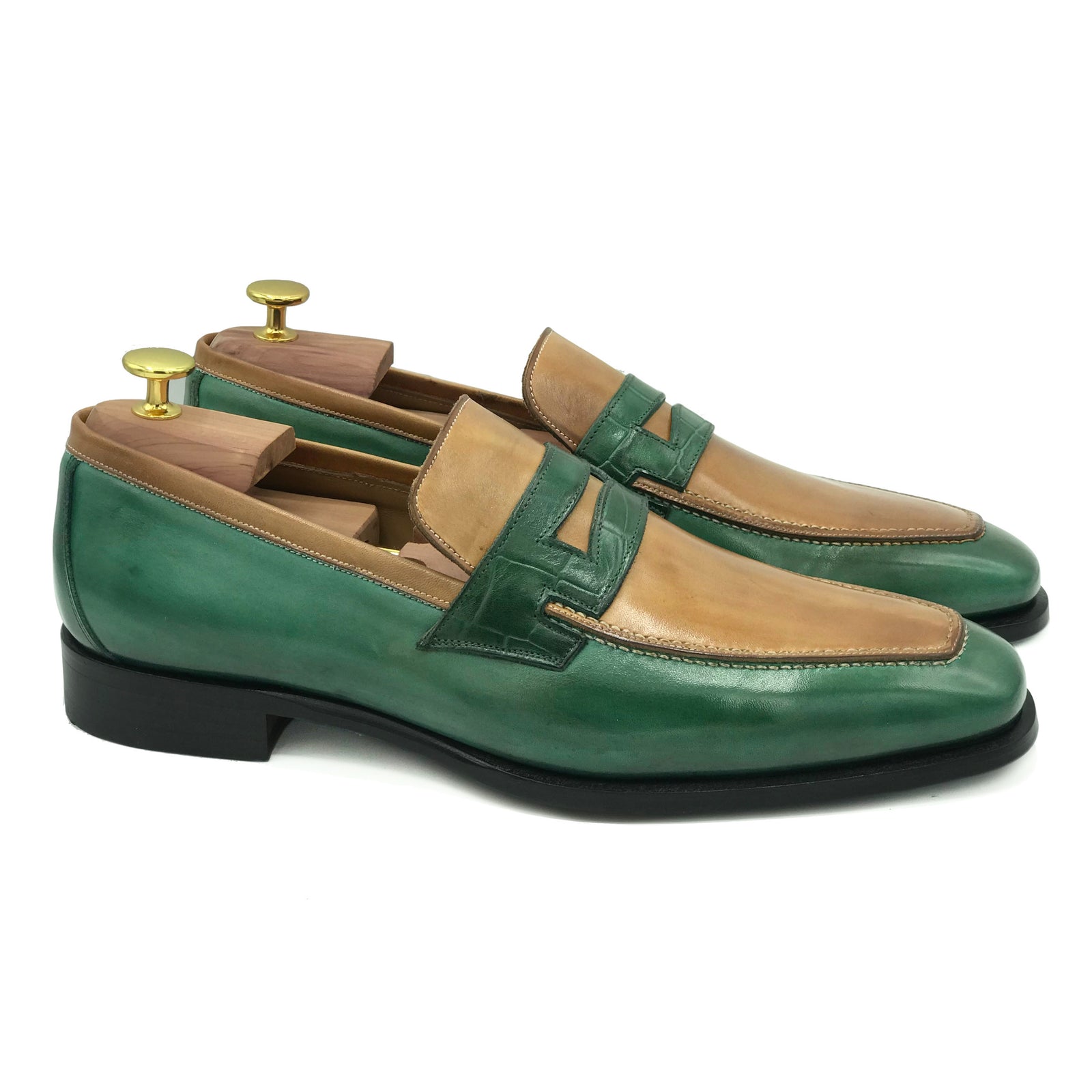 Essex I Mocassini in pelle bicolore Scarpe italiane da uomo di Virgilio Shoes