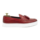 Hugo II Sneakers con nappine in pelle rossa stampa cocco di Virgilio scarpe 02