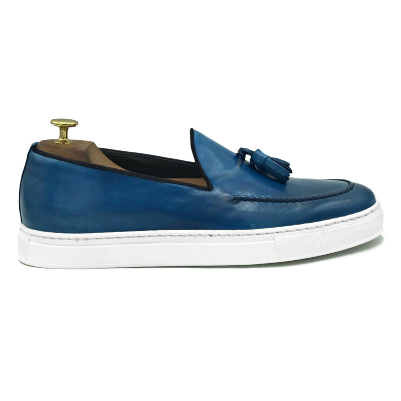 Iago II Sneakers con nappine in pelle blu di Virgilio scarpe 02