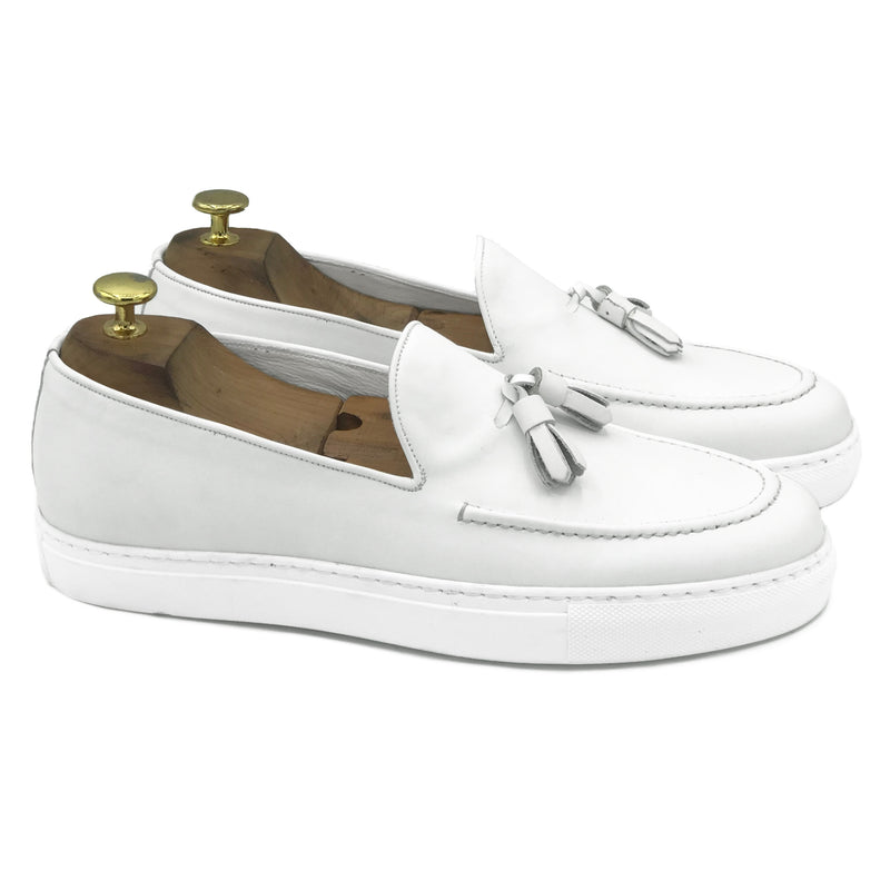 Iago III Sneakers con nappine in pelle bianca di Virgilio scarpe 01