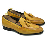 Mocassini con nappine in pelle gialli scarpe da uomo di virgilio shoes 02