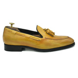 Mocassini con nappine in pelle gialli scarpe da uomo di virgilio shoes 01