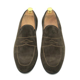 Penny Loafers in pelle scamosciata marrone di virgilio shoes 3