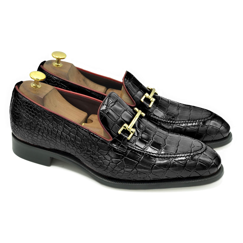 Versailles II Mocassini da uomo con morsetto in pelle abrasivata nera scarpe di Virgilio shoes 01